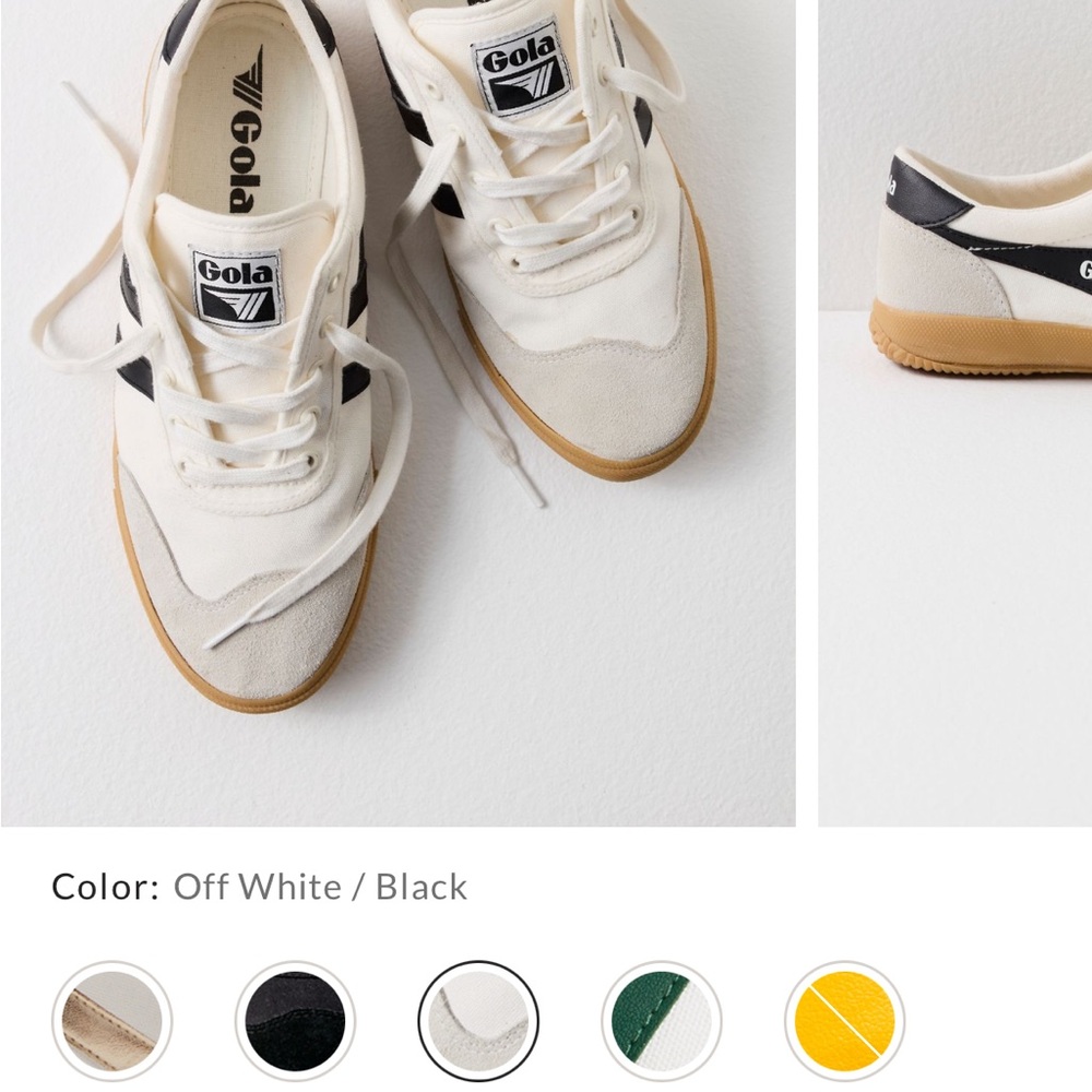 Gola Badminton Off White and Black Court Sneakers